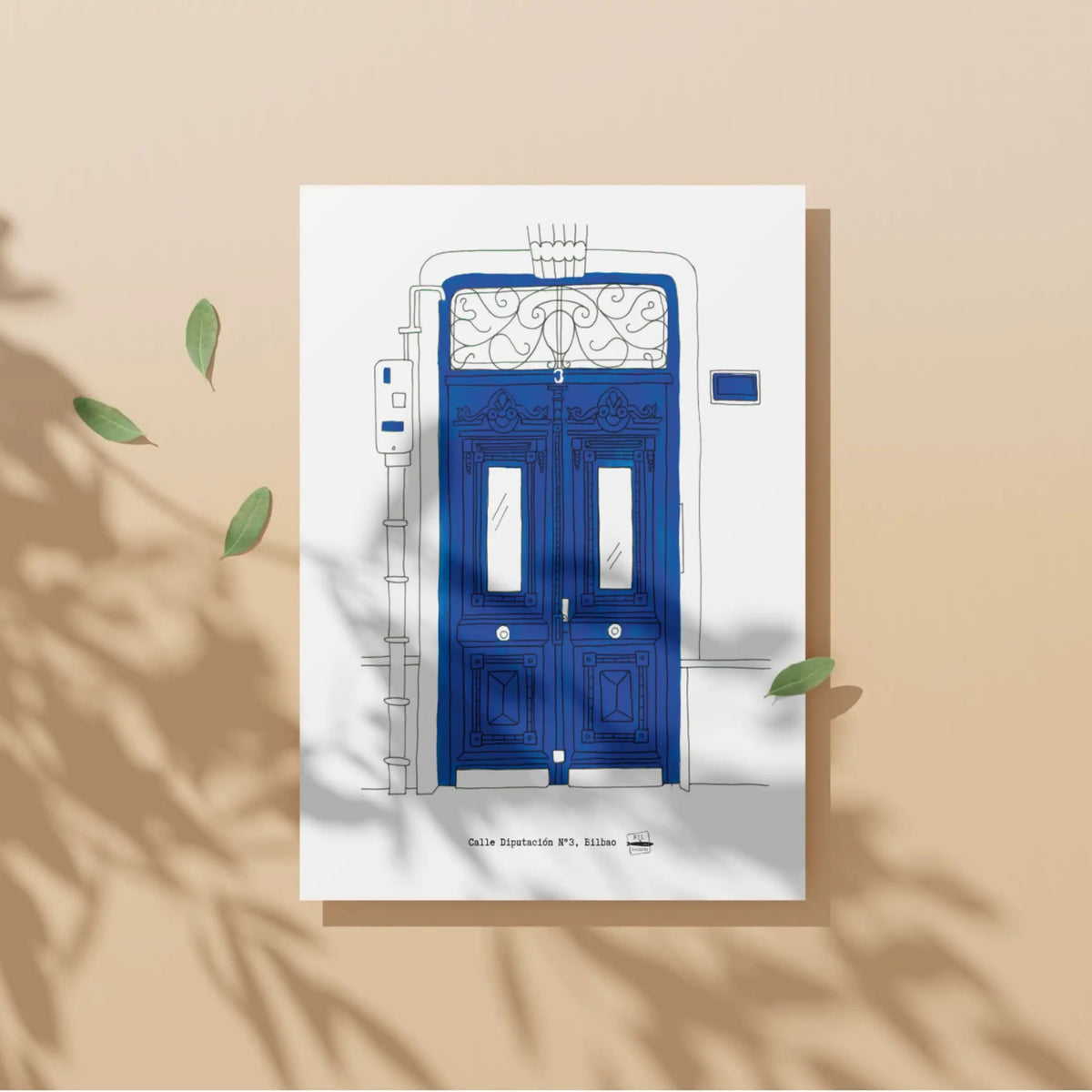 Ilustración A4 Azul. Calle Diputación nº3