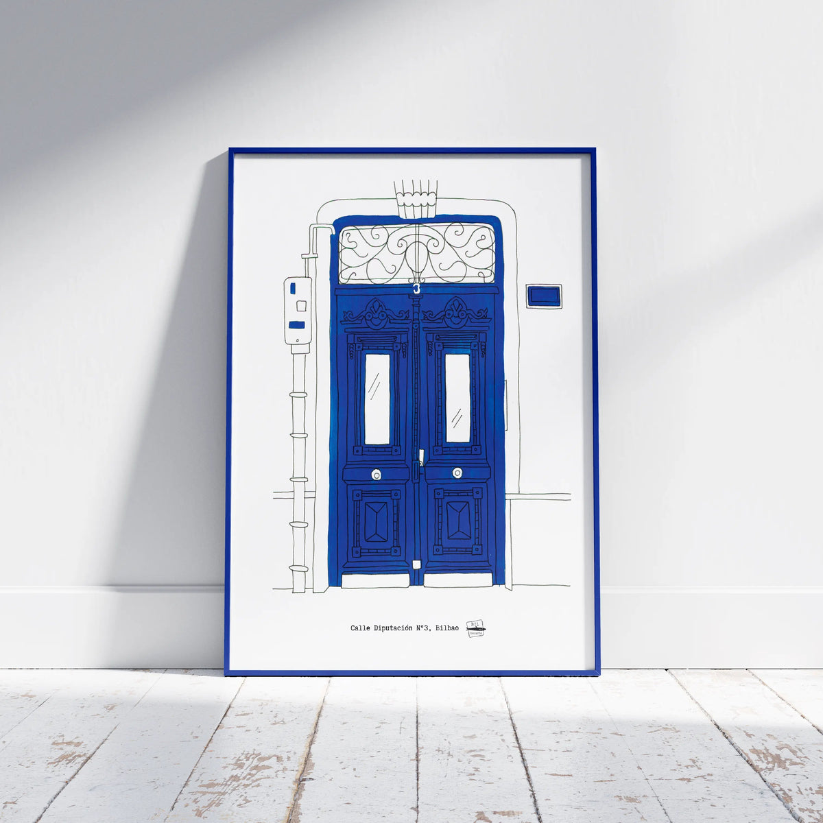 Ilustración A4 Azul. Calle Diputación nº3