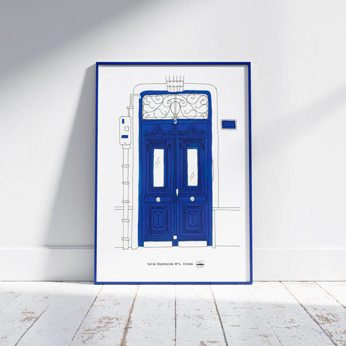 Ilustración A4 Azul. Calle Diputación nº3