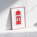 Ilustración Puerta Roja, Calle Hurtado Amézaga 3, Bilbao, tamaño A4