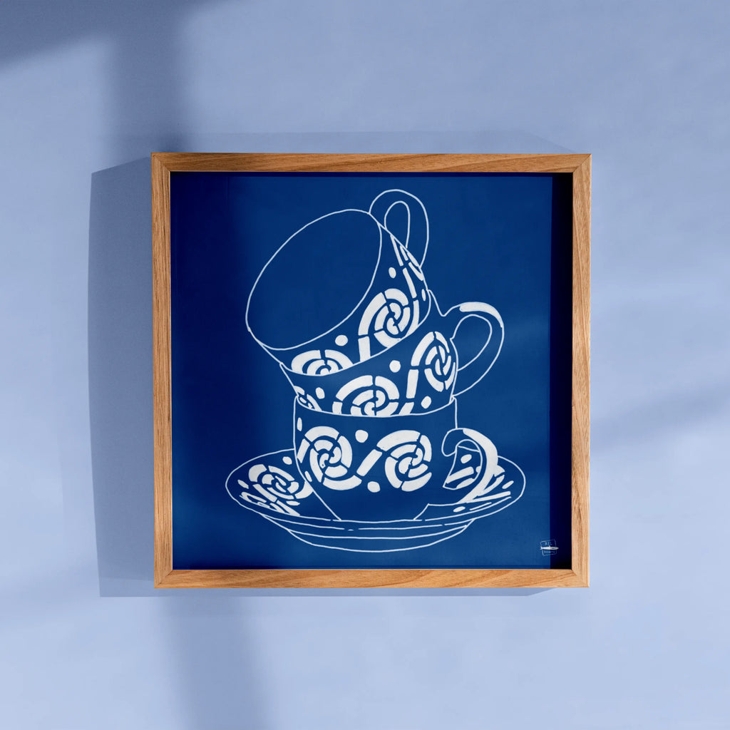 Vajilla. Negativo Azul. Tazas de café