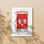 Ilustración Puerta Roja, Calle Colón de Larreátegui 6, Bilbao, tamaño A4