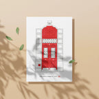 Ilustración Puerta Roja, Calle Hurtado Amézaga 3, Bilbao, tamaño A4